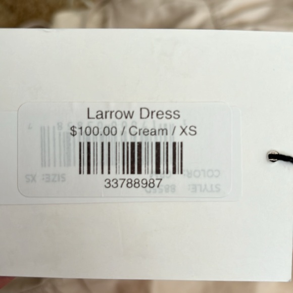 NWT DELUC Larrow Cream Dress XS - Picture 7 of 7